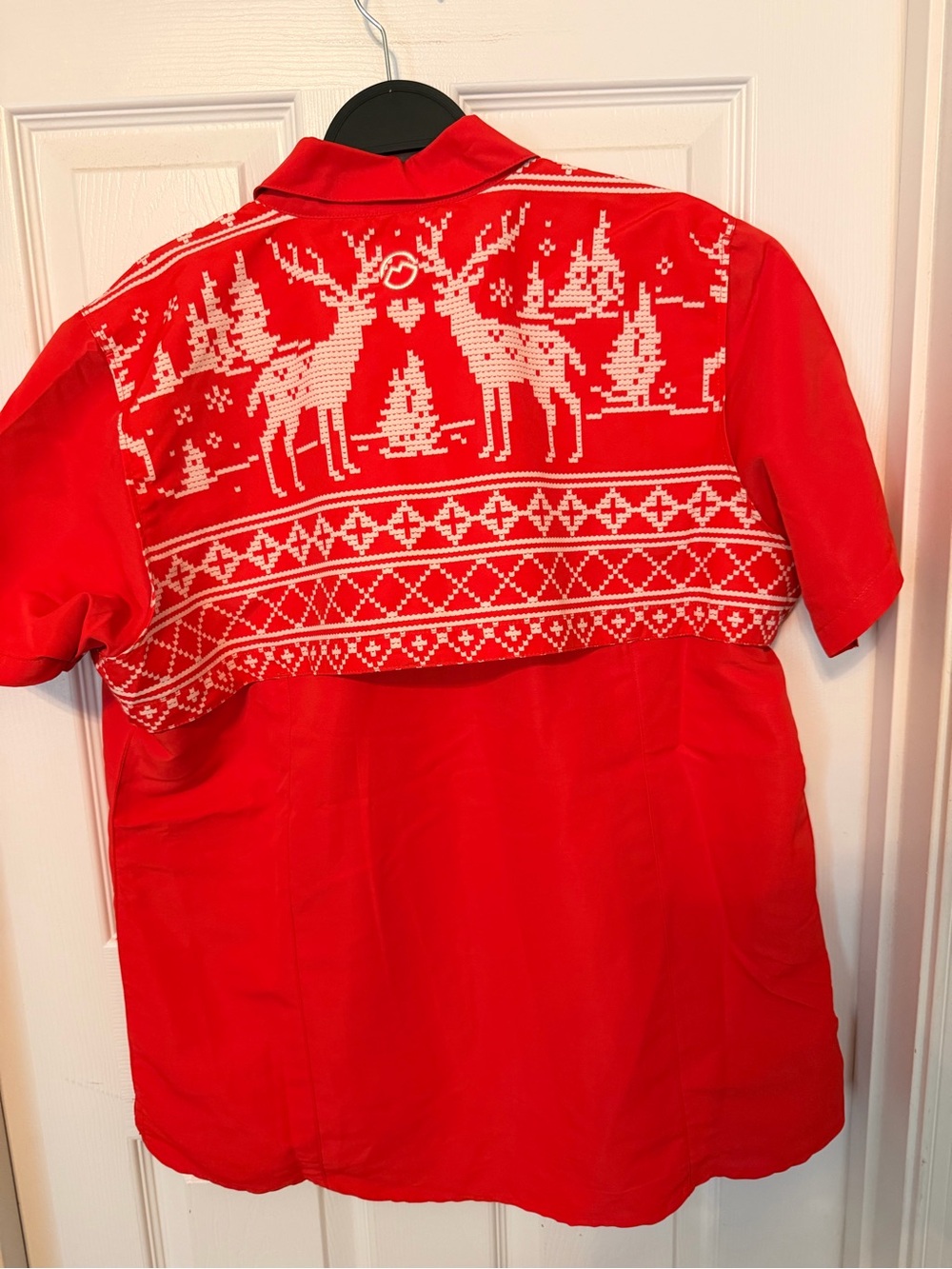 Magellan Outdoors Women's Short-Sleeve  Holiday Red Button-Down Shirt